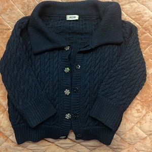 Moschino Cropped Sweater with Rhinestones